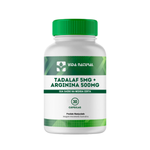 Tadalaf 5mg + Arginina 500mg - 30 Cápsulas 
