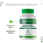 Tadalaf 5mg + Arginina 500mg - 30 Cápsulas 