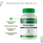 Testo Pro + (Long jack 400mg + Tadalafila 5mg + Epimedium 200mg + Turkesterone 200mg) - 120 Cápsulas  COMPRE 2 LEVE 3