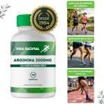 Arginina 3000mg - 180 cápsulas