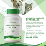  Fórmula Calmante Natural VidaVet para cães e gatos - 30 cápsulas