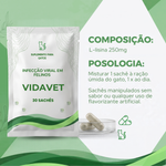 L-lisina para  infecção viral em felinos VidaVet - 30 Sachês 