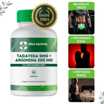 Tadavida 5mg + Arginina 500mg - 60 Cápsulas 