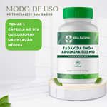 Tadavida 5mg + Arginina 500mg - 60 Cápsulas 