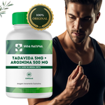 Tadavida 5mg + Arginina 500mg - 60 Cápsulas 