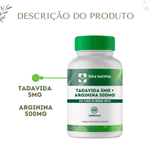 Tadavida 5mg + Arginina 500mg - 60 Cápsulas COMPRE 2 LEVE 3