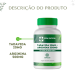 Tadavida 20mg + Arginina 500mg - 60 Cápsulas 