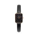Relógio Feminino St. James Square Black com Pulseira de Couro Preto