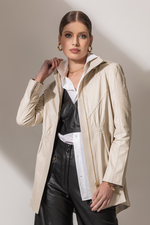 Parka de Couro Legítimo Mona Preto