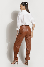 Calça de Couro Legítimo Leone Âmbar