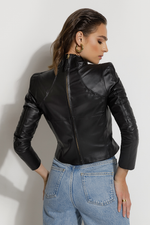 Blusa de Couro Legítimo Kim Preto