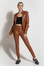 Calça de Couro Legítimo Stretch Beverly OffWhite