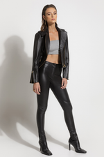 Calça de Couro Legítimo Stretch Beverly OffWhite