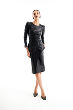 Vestido de Couro Legítimo Gutta Preto