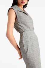 Saia de Couro Double Face Audrey Acqua & Tweed