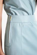 Saia de Couro Double Face Audrey Acqua & Tweed