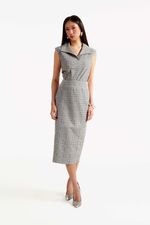 Saia de Couro Double Face Audrey Acqua & Tweed