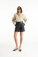 Calça de Couro Legítimo FIG+GC Preto