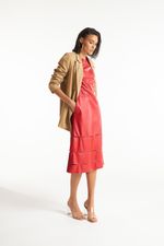 Vestido de Couro Legítimo FIG+GC Vermelho