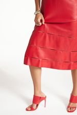 Vestido de Couro Legítimo FIG+GC Vermelho
