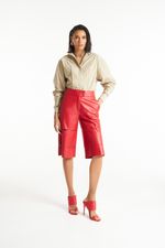 Bermuda de Couro FIG+GC Vermelho