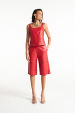 Bermuda de Couro FIG+GC Vermelho