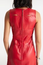 Vestido de Couro Legítimo FIG+GC Vermelho