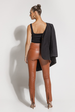 Calça de Couro Legítimo Stretch Kally Âmbar