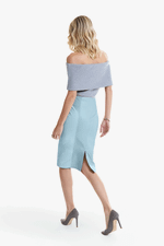Saia de Couro Legítimo Atena Denim
