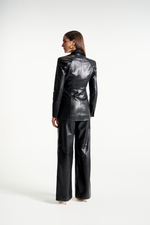 Calça de Couro Legítimo Dallas Preto Gretado