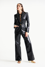 Calça de Couro Legítimo Dallas Preto Gretado