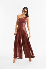 Calça de Couro Legítimo Myrien Mogno