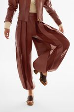 Calça de Couro Legítimo Myrien Mogno