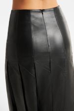 Saia de Couro Legítimo Vivienne Preto