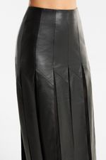 Saia de Couro Legítimo Vivienne Preto