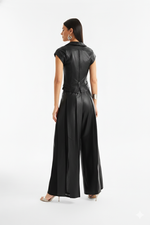 Calça de Couro Legítimo Myrien Preto