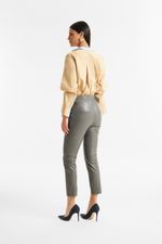 Calça de Couro Legítimo Jasper Cinza