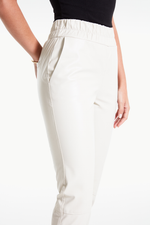 Calça de Couro Legítimo Jasper Off-White