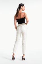 Calça de Couro Legítimo Jasper Off-White