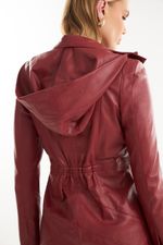 Parka de Couro Legítimo Mona Rustic