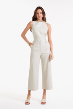 Regata de Couro Legítimo Dakota Off-White