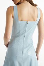 Vestido de Couro Legítimo  Nice Acqua