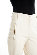 Calça de Couro Legítimo Louise Off-White