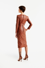 Vestido de Couro Legítimo Gutta Âmbar