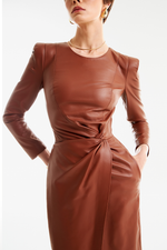 Vestido de Couro Legítimo Gutta Âmbar