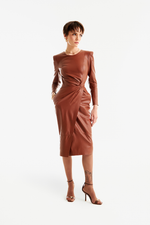 Vestido de Couro Legítimo Gutta Âmbar