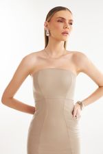 Vestido de Couro Legítimo Sissa Bruma