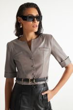 Camisa de Couro Legítimo Ofélia Papiro