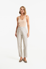Calça de Couro Legítimo Takoah Off White
