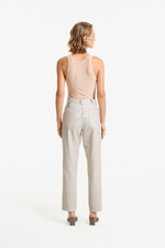 Calça de Couro Legítimo Takoah Off White